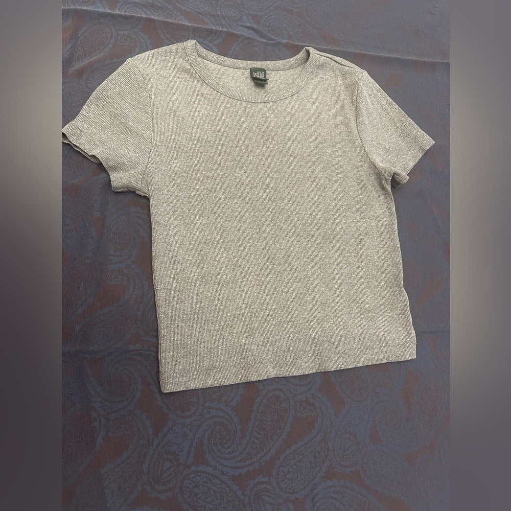 Wild Fabel Gray Short Sleeve Top